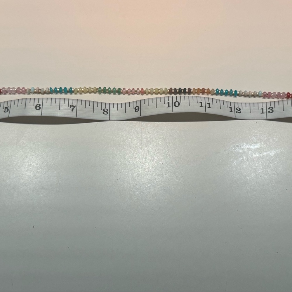 Boho Multicolor Rainbow Stone Necklace One Size Anthropologie NWOT - Picture 4 of 5